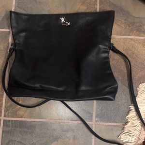 Black leather Adam Levine brand bag y2k